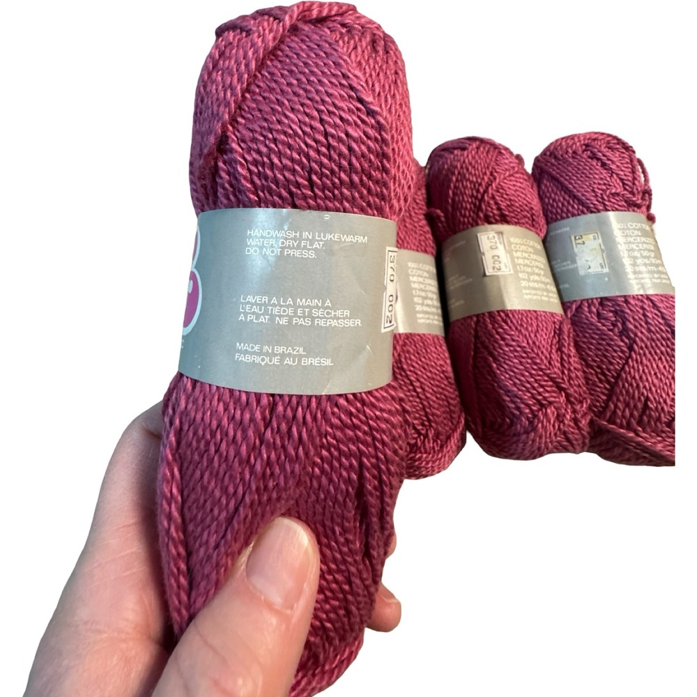 Lot of 10 Unger Plantation‎ Mercerized Cotton Yarn Skeins Pink Berry 50g 102 Yds - Picture 5 of 8